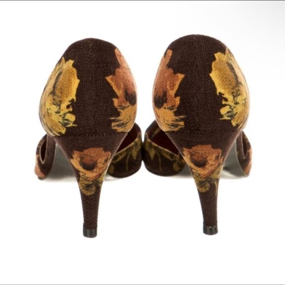 PRADA Floral Print Fabric D'Orsay Pumps IT 36.5 - Picture 5 of 6